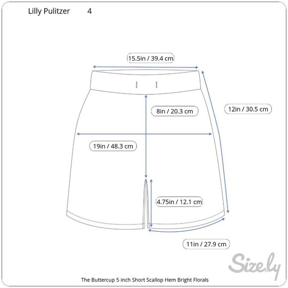 Lilly Pulitzer Buttercup Scalloped Hem 5" Shorts Bright Multicolor Florals Sz 4 - Picture 12 of 12